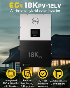 EG4 18KPV Hybrid Inverter | All-In-One Solar Inverter | 18000W PV Input | 12000W Output | 48V 120/240V Split Phase | EG4 18KPV-12LV