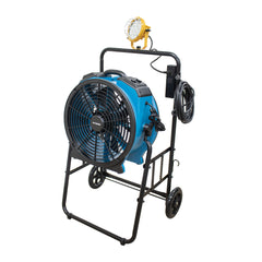 XPOWER FA-420K6 1/3 HP 3600 CFM 5 Speed 18" Warehouse, Dock, Trailer Cooling Fan with Timer, 420T-Black Mobile Trolley, and L-30 LED Spotlight