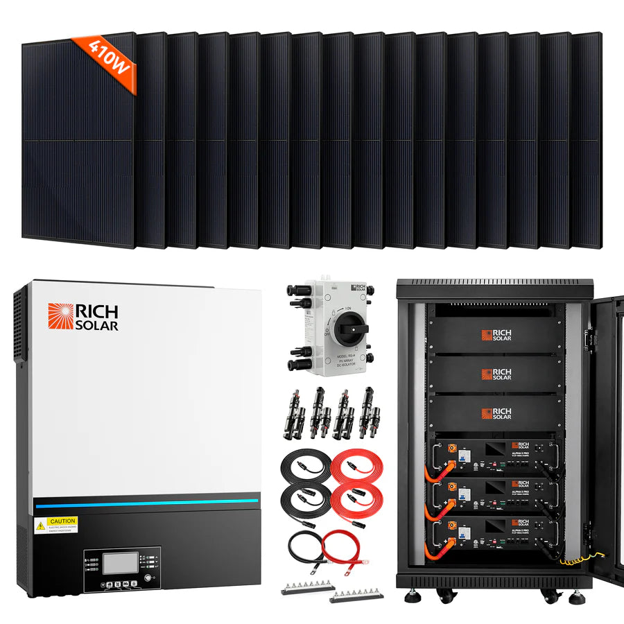 Rich Solar Complete Off-Grid Solar Kit RS-H6548 | 8000W PV Input 48V 120VAC Output + 6560(16x410) Watt Solar PV [KIT-SR0001]