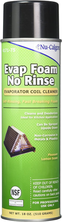 Nu-Calgon 4171-75 Evap Foam No Rinse Evaporator Coil Cleaner, 18 oz.