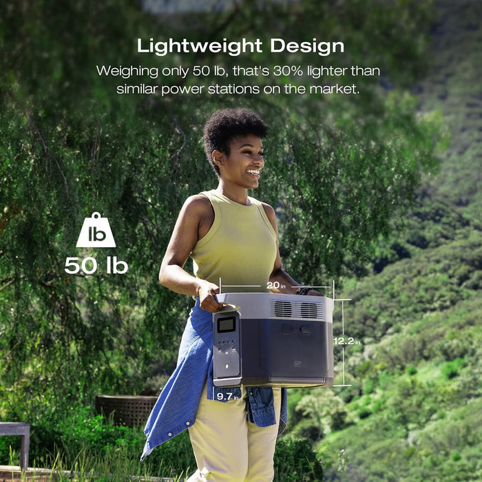 EF ECOFLOW Portable Power Station DELTA 3 Max, 2048Wh LiFePO4 Battery, Solar Generator (Solar Panel Optional), 3400W X-Boost Output, Ultra-Fast 0-80% Charging in 1.13 Hr, Home Backup & RV Camping