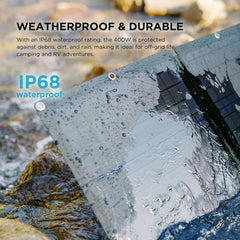 EF ECOFLOW 110W Portable Solar Panel, Foldable with Carry Case, High 23% Efficiency, IP68 Water & Dustproof Design for Camping, RVs, or Backyard Use