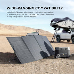 EF ECOFLOW 110W Portable Solar Panel, Foldable with Carry Case, High 23% Efficiency, IP68 Water & Dustproof Design for Camping, RVs, or Backyard Use