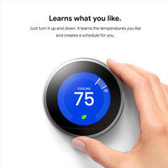 Google Nest Learning Thermostat - Programmable Smart Thermostat for Home - 3rd Generation Nest Thermostat - Works with Alexa