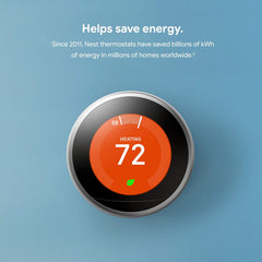 Google Nest Learning Thermostat - Programmable Smart Thermostat for Home - 3rd Generation Nest Thermostat - Works with Alexa