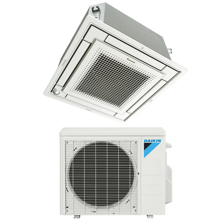 Daikin VISTA 18,000 BTU 18.2 SEER2 Ceiling Cassette Mini Split Air Conditioner Heat Pump System 208/230V - RX18WMVJU9 / FFQ18W2VJU9-RX18WMVJU9 / FFQ18W2VJU9 / LS14121210DMSF / CW-144-RX18WMVJU9 / FFQ18W2VJU9 / LS14121215DMSF / CW-144-RX18WMVJU9 / FFQ18W2VJU9 / LS14121230DMSF / CW-144-RX18WMVJU9 / FFQ18W2VJU9 / LS14121250DMSF / CW-144  Mini Split Systems Direct
