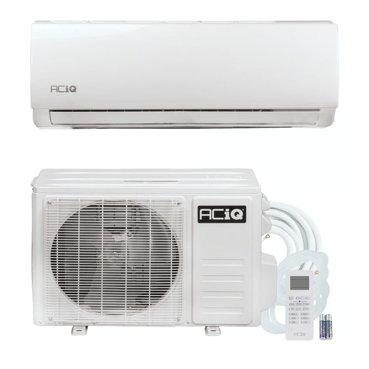 9,000 BTU ACiQ Essentials 19 SEER2 Single Zone Wall Mounted Mini Split Heat Pump System - R454B | White | 115V - ACiQ-K09Z-HP115B / ACiQ-K09W-W-HP115B  Mini Split Systems Direct