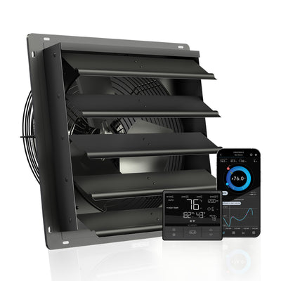 AC Infinity AIRLIFT T16, Shutter Exhaust Ventilation Fan 16”, Temperature Humidity Controller - AC-ALT16  Mini Split Systems Direct