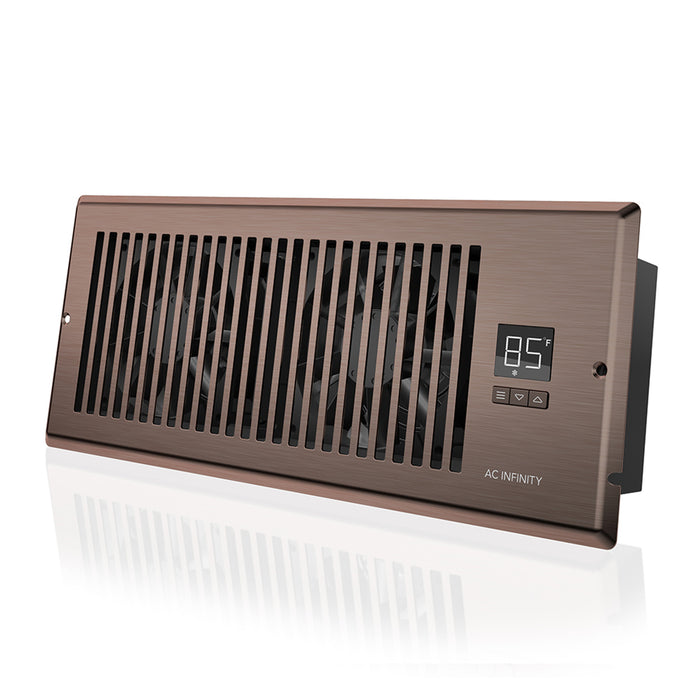 AC Infinity AIRTAP T4, Quiet Register Booster Fan System, Brown Bronze, for 4” X 12” Registers - AC-RBF42-B  Mini Split Systems Direct