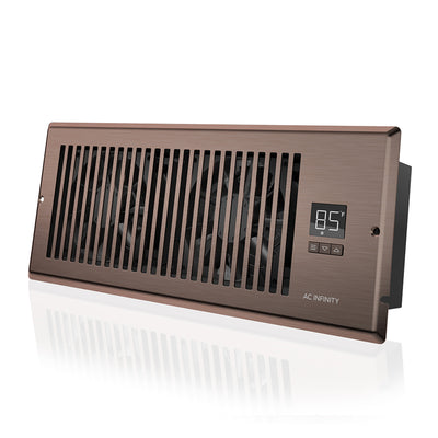 AC Infinity AIRTAP T4, Quiet Register Booster Fan System, Brown Bronze, for 4” X 12” Registers - AC-RBF42-B  Mini Split Systems Direct