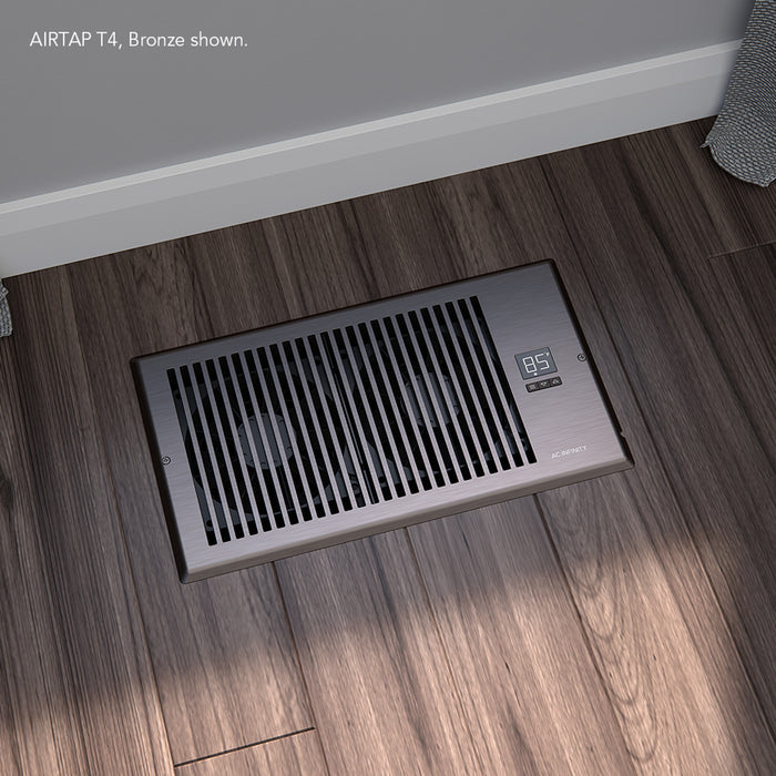 AC Infinity AIRTAP T4, Quiet Register Booster Fan System, Brown Bronze, for 4” X 12” Registers - AC-RBF42-B  Mini Split Systems Direct