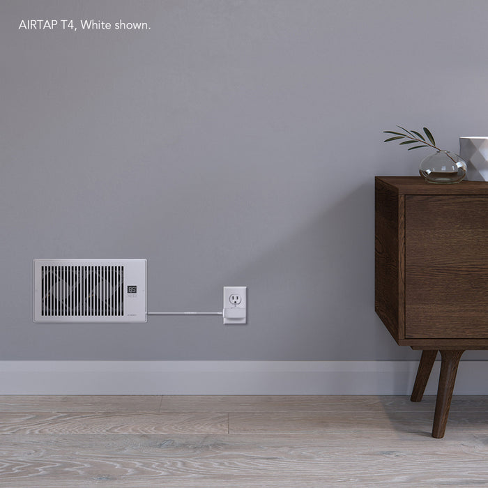 AC Infinity AIRTAP T4, Quiet Register Booster Fan System, White, for 4” X 10” Registers - AC-RBF4-W  Mini Split Systems Direct