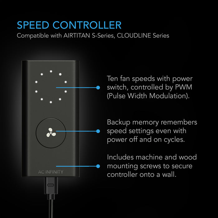 AC Infinity AIRTITAN S7 Crawl Space Fan With Speed Controller - 12 inch - AC-ATS7  Mini Split Systems Direct