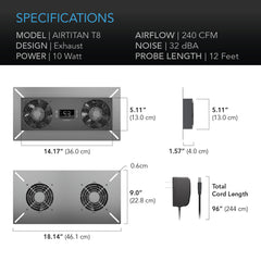 AC Infinity AIRTITAN T8 Crawl Space and Basement Ventilator Fan, Temperature and Humidity Controller, Ip-44 Rated, Exhaust - AC-ATT8  Mini Split Systems Direct