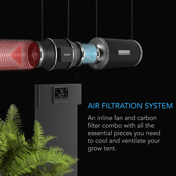 AC Infinity Air Filtration Kit Pro 6”, Inline Fan With Smart Controller, Carbon Filter & Ducting Combo - AC-FKT6  Mini Split Systems Direct