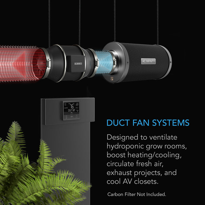 AC Infinity CLOUDLINE PRO T6, Quiet Inline Duct Fan System With Temperature Humidity Vpd Controller, 6-Inch - AI-CLT6  Mini Split Systems Direct