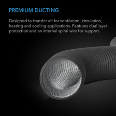 AC Infinity Flexible Four-Layer Ducting, 25-Ft Long, 12-Inch - AI-DTA12  Mini Split Systems Direct