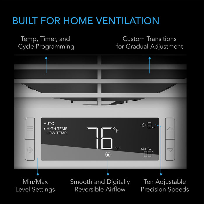 AC Infinity Room to Room Fan, Two-Way Airflow, Temperature Controller, 8-Inch - AC-TWT8  Mini Split Systems Direct