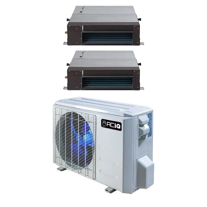 36,000 BTU 20 SEER2 ACiQ 2-Zone Concealed Duct Mini Split System - 24+24