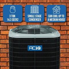 3 Ton 15.2 SEER2 96% AFUE 60,000 BTU ACiQ Gas Furnace and Air Conditioner System - Multi-Positional - R454B