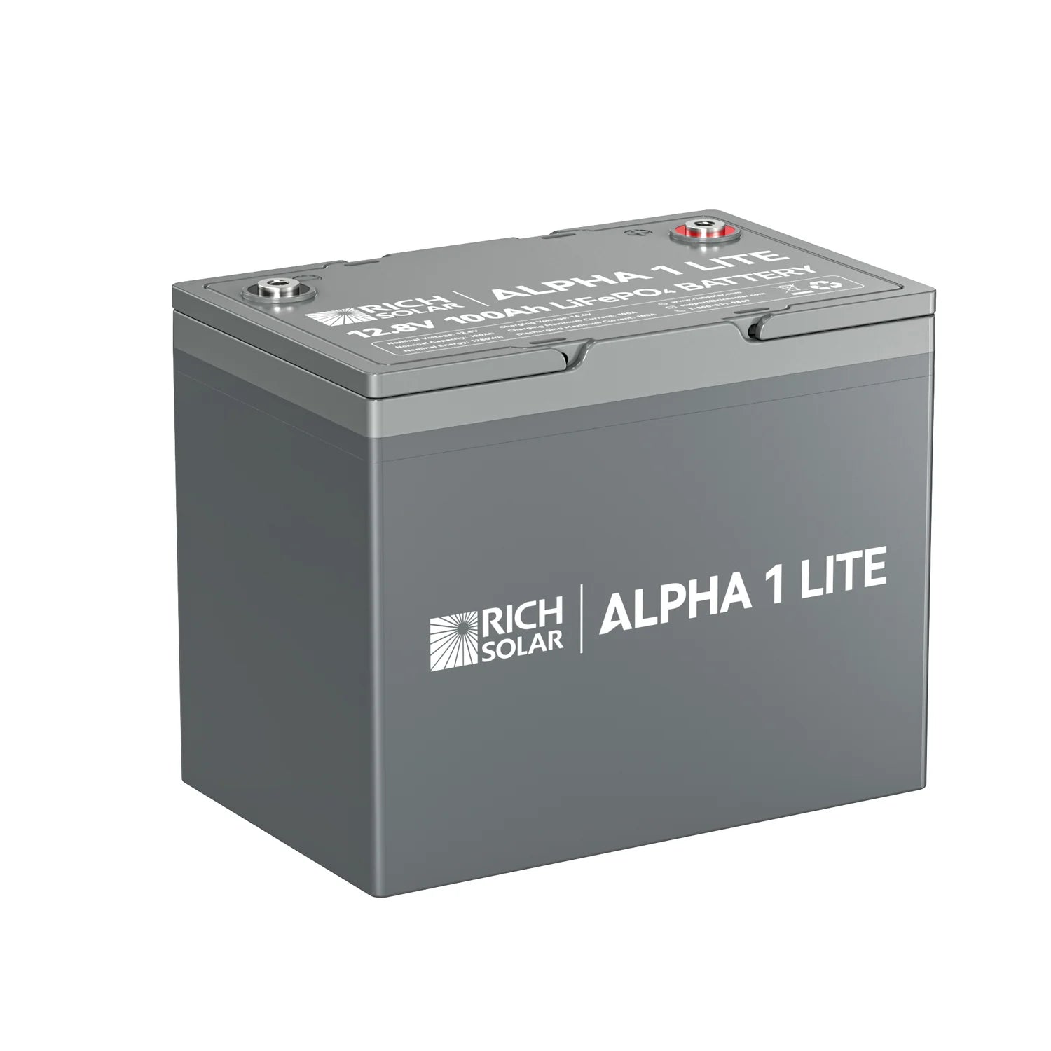 Rich Solar ALPHA 1 LITE | 12V 100Ah LiFePO4 Battery | Lightweight 12V Lithium Battery for RVs, Trailers, Vans, Boats, Off-Grid | 4,000 Lifetime Cycles | Best Value