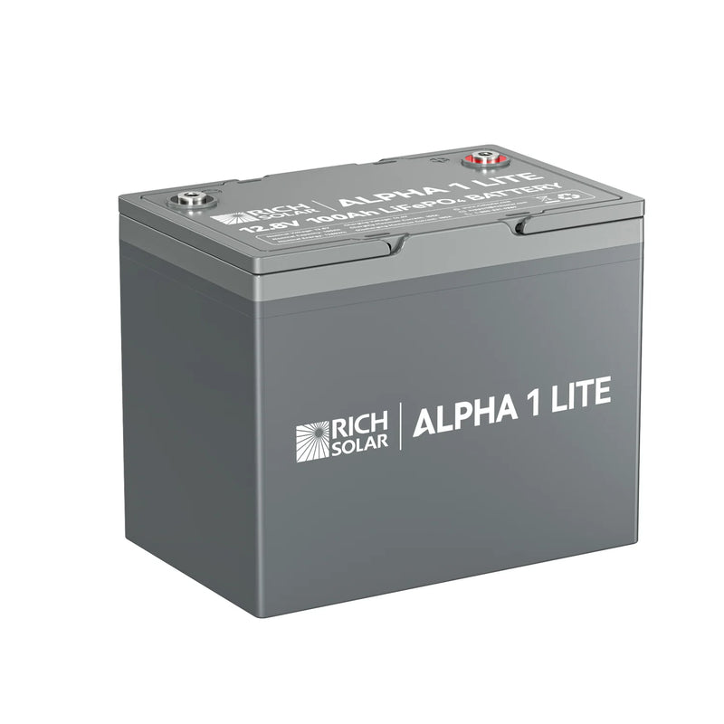 Rich Solar ALPHA 1 LITE | 12V 100Ah LiFePO4 Battery | Lightweight 12V Lithium Battery for RVs, Trailers, Vans, Boats, Off-Grid | 4,000 Lifetime Cycles | Best Value
