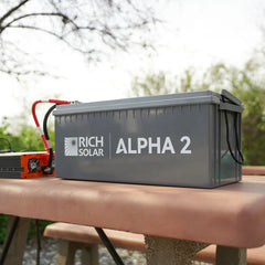 Rich Solar ALPHA 2 | 12V 200Ah LiFePO4 Battery | Powerful 12V Lithium Battery for RVs, Trailers, Vans, Boats, Off-Grid | 5,000 Lifetime Cycles | Bluetooth and Internal Heat Technology