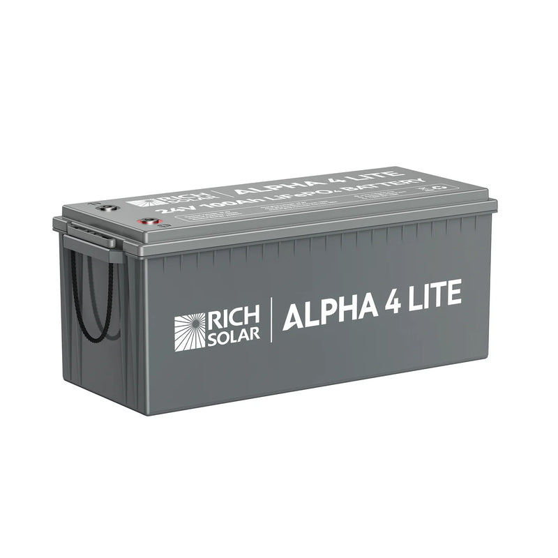 Rich Solar ALPHA 4 LITE | 24V 100Ah LiFePO4 Battery | Fast-Charging 24V Lithium Battery for RVs, Trailers, Vans, Boats, Off-Grid, Backup | 4,000 Lifetime Cycles | Best Value