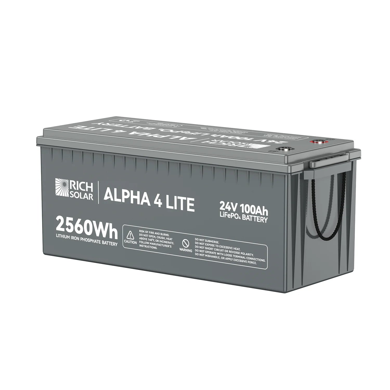 Rich Solar ALPHA 4 LITE | 24V 100Ah LiFePO4 Battery | Fast-Charging 24V Lithium Battery for RVs, Trailers, Vans, Boats, Off-Grid, Backup | 4,000 Lifetime Cycles | Best Value