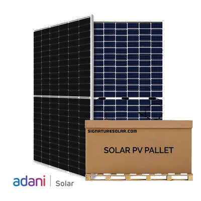 16.43kW Pallet - Adani Solar 530w Half-Cut Mono-Crystalline Bifacial (Silver) | ASB-M10-144-530 | Up to 645W with Bifacial Gain - 16.43kW Total