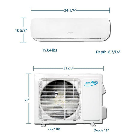 Air-Con Blizzard 9000 BTU 28 SEER Mini Split Air Conditioner 15ft Lineset & Wiring - ABZCI/EM4H4S09  Mini Split Systems Direct