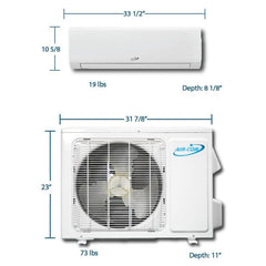 Air-Con Blue Hyper 12000 BTU 24 SEER Hyper Heat Mini Split Air Conditioner 15ft Lineset & Wiring - ABHCI4H4S12 / ABHEM4H4S12-ABHCI4H4S12 / ABHEM4H4S125  Mini Split Systems Direct