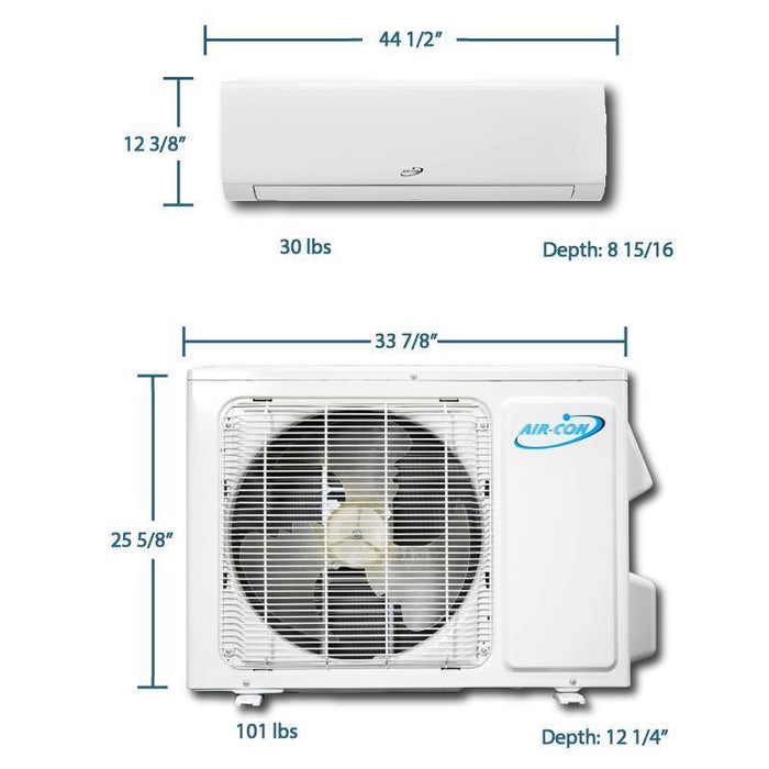 Air-Con Blue Hyper 18000 BTU 21 SEER Hyper Heat Mini Split Air Conditioner 15ft Lineset & Wiring - ABHCI4H4S18 / ABHEM4H4S18-ABHCI4H4S18 / ABHEM4H4S180  Mini Split Systems Direct