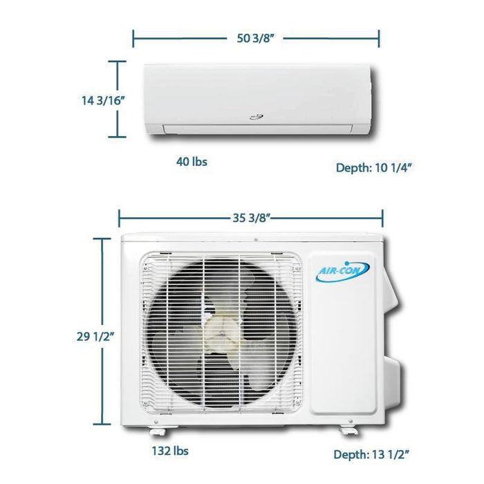 Air-Con Blue Hyper 24000 BTU 21 SEER Hyper Heat Mini Split Air Conditioner 15ft Lineset & Wiring - ABHCI4H4S24 / ABHEM4H4S24  Mini Split Systems Direct