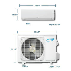 Air-Con Blue Hyper 24000 BTU 21 SEER Hyper Heat Mini Split Air Conditioner 15ft Lineset & Wiring - ABHCI4H4S24 / ABHEM4H4S24  Mini Split Systems Direct