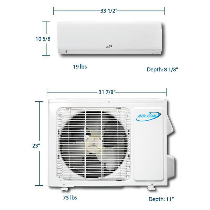 Air-Con Blue Hyper 9000 BTU 26 SEER Hyper Heat Mini Split Air Conditioner 15ft Lineset & Wiring - ABHCI4H4S09 / ABHEM4H4S09-ABHCI4H4S09 / ABHEM4H4S010  Mini Split Systems Direct