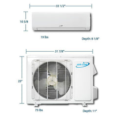 Air-Con Blue Hyper 9000 BTU 26 SEER Hyper Heat Mini Split Air Conditioner 15ft Lineset & Wiring - ABHCI4H4S09 / ABHEM4H4S09-ABHCI4H4S09 / ABHEM4H4S010  Mini Split Systems Direct