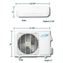 Air-Con Blue Series 3 12000 BTU 20 SEER Mini Split Air Conditioner 15ft Lineset & Wiring - ABXCI/EM4H4S12  Mini Split Systems Direct