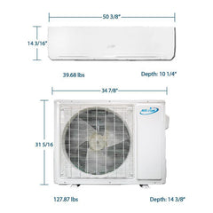 Air-Con Eclipse Series 30000 BTU 18.9 SEER Ductless Mini Split Air Conditioner 15ft Lineset & Wiring