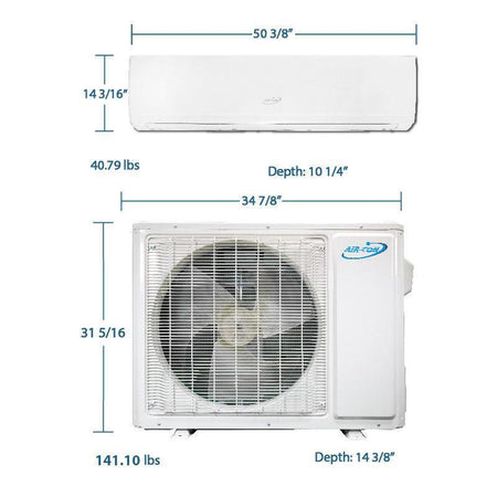 Air-Con Eclipse Series 36000 BTU 16.4 SEER Ductless Mini Split Air Conditioner 15ft Lineset & Wiring - ASPCI/EM4H4S36R  Mini Split Systems Direct