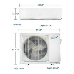 Air-Con Eclipse Series 36000 BTU 16.4 SEER Ductless Mini Split Air Conditioner 15ft Lineset & Wiring - ASPCI/EM4H4S36R  Mini Split Systems Direct