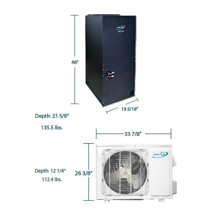 Air-Con SD Premium - 24000 BTU - 18 SEER - 2 Ton Pre-Charged Heat Pump Inverter - Ducted Central Air Conditioner - ASDCI4H4S24/ASDEM4H4S24-ASDDI4H4S24/ASDVI4H4S24  Mini Split Systems Direct