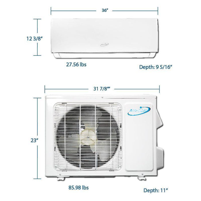 Air-Con Serene Series 18000 BTU 18 SEER Mini Split Air Conditioner 15ft Lineset & Wiring - ASRCI/EM4H4S18  Mini Split Systems Direct