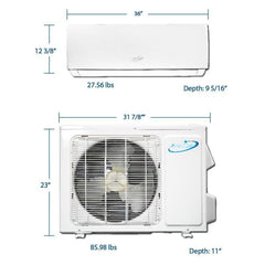 Air-Con Serene Series 18000 BTU 18 SEER Mini Split Air Conditioner 15ft Lineset & Wiring - ASRCI/EM4H4S18  Mini Split Systems Direct