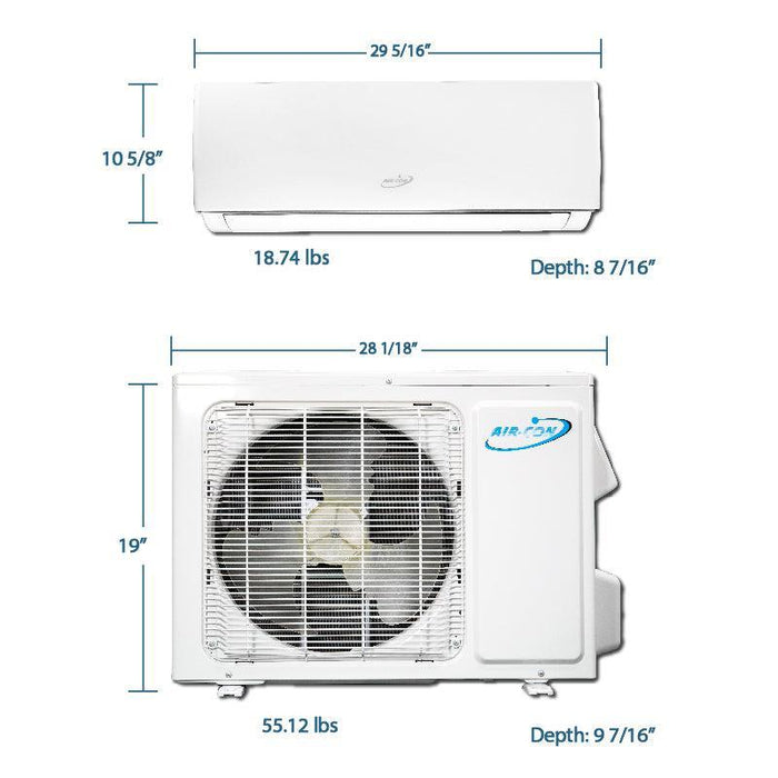 Air-Con Serene Series 9000 BTU 16 SEER Mini Split Air Conditioner 15ft Lineset & Wiring - ASRCI/EM4H4S09  Mini Split Systems Direct
