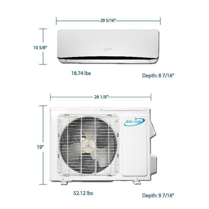 Air-Con Titanium 9000 BTU Ductless Mini Split Air Conditioner Heat Pump System 19 SEER 110-120V - ATUCI/EM4H1S09-ATUCI/EM4H1S090  Mini Split Systems Direct