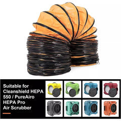 AlorAir 16" PVC Flexible Duct Hose for CleanShield HEPA 550 Air Scrubber and PureAiro HEPA Pro 770/870/970, Easy Storage - AA-PVC-HP789  Mini Split Systems Direct