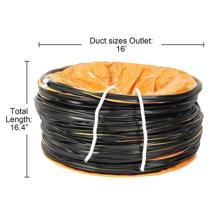 AlorAir 16" PVC Flexible Duct Hose for CleanShield HEPA 550 Air Scrubber and PureAiro HEPA Pro 770/870/970, Easy Storage - AA-PVC-HP789  Mini Split Systems Direct