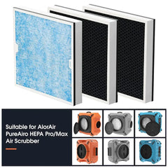 AlorAir 3 Pack 2-in-1 HEPA/Activated Carbon Filter Replacement Set for PureAiro HEPA Pro/Max Air Scrubber - AA-PHM-FILTER  Mini Split Systems Direct