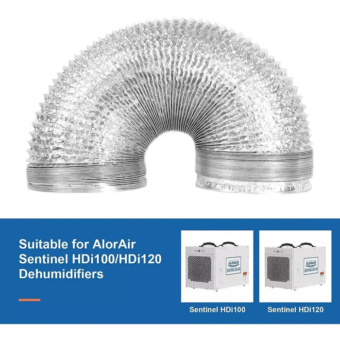 AlorAir Dehumidifier Aluminum Foil Intake Duct 10 inches Diameter 10 ft Long with Duct Clamps - AA-DFA-10  Mini Split Systems Direct